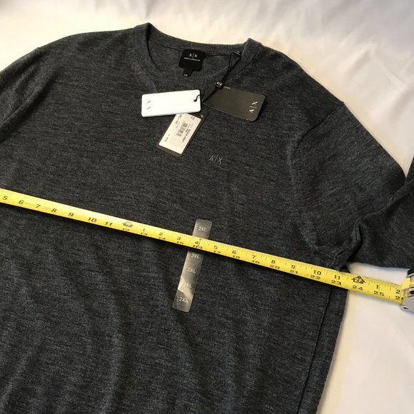 A|X Armani Exchange Men's Sweater Virgin Wool Grey Size 2XL 8NZM3A ZM8AZ NEW $90 - Picture 13 of 13